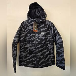 NWT Mountain Hardwear Black and Gray Patterned Jacket